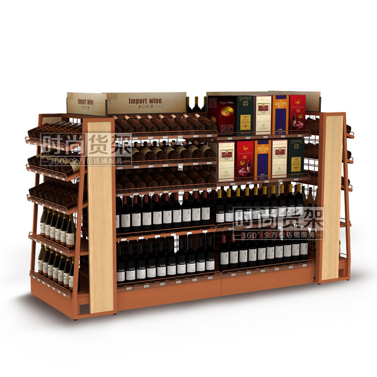 便利店貨架_紅酒架(網(wǎng)板中島)