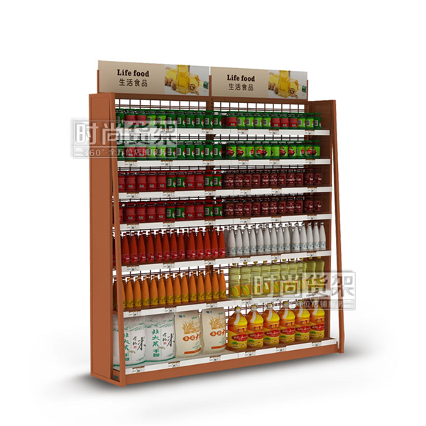 超市貨架_生活食品 (單面網(wǎng)背板)
