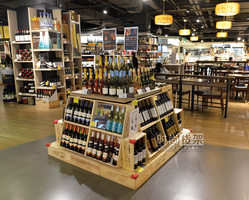 超市貨架_紅酒促銷臺(tái)